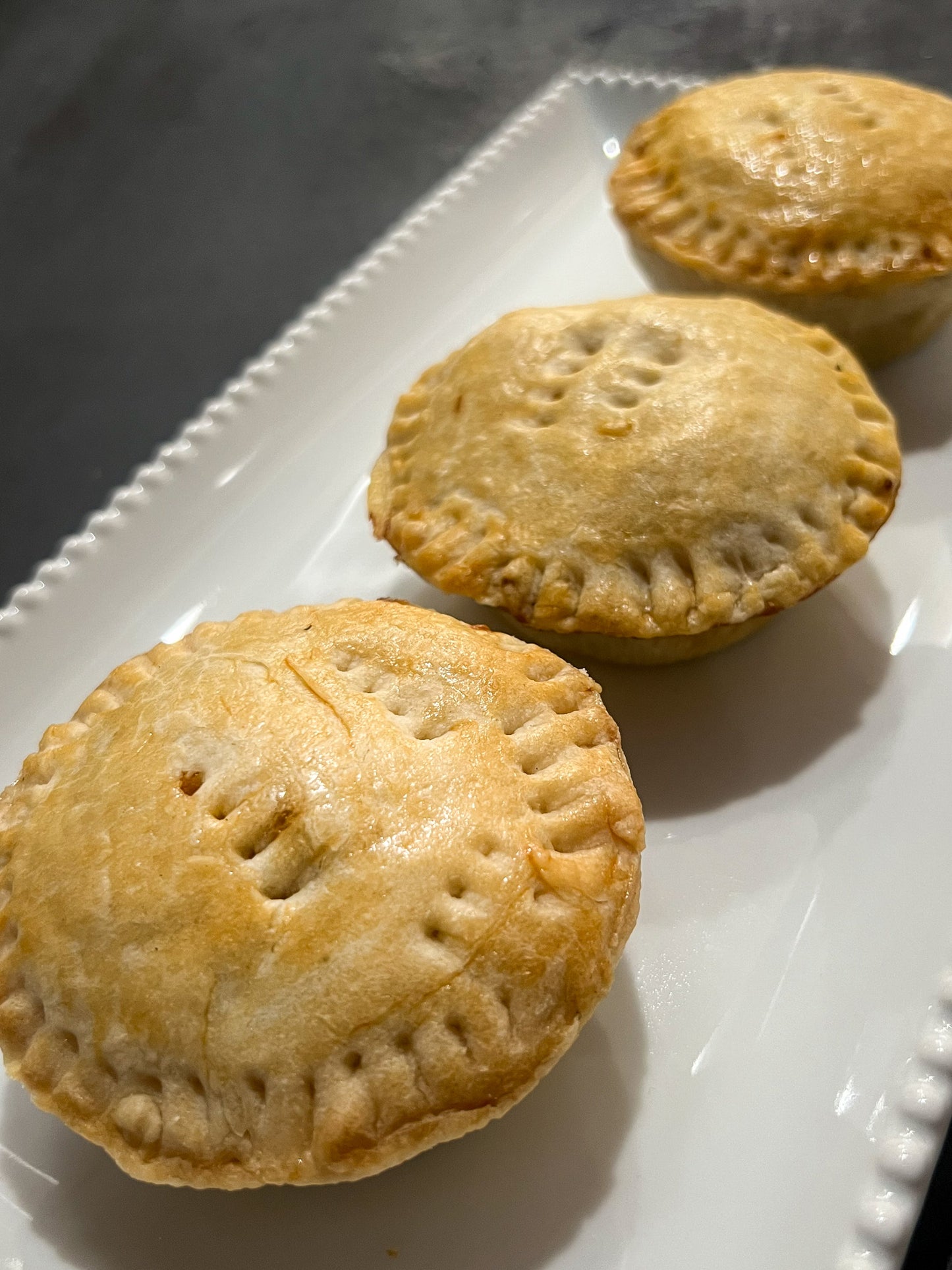 Halal Guyanese chicken patties 6-pack in golden crust